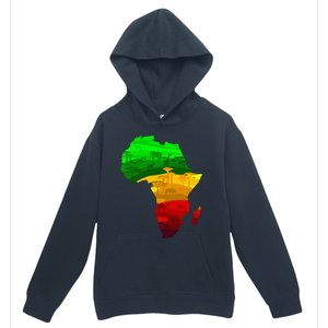 Africa Map Green Yellow Red Proud African Pride Juneteenth Urban Pullover Hoodie