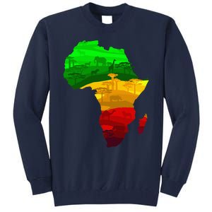 Africa Map Green Yellow Red Proud African Pride Juneteenth Tall Sweatshirt