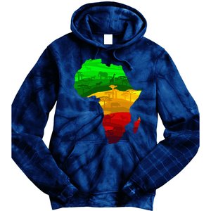 Africa Map Green Yellow Red Proud African Pride Juneteenth Tie Dye Hoodie