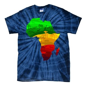 Africa Map Green Yellow Red Proud African Pride Juneteenth Tie-Dye T-Shirt