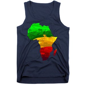 Africa Map Green Yellow Red Proud African Pride Juneteenth Tank Top