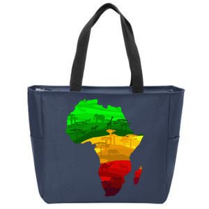 Africa Map Green Yellow Red Proud African Pride Juneteenth Zip Tote Bag