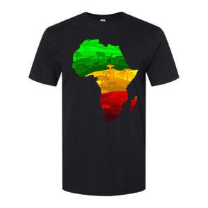 Africa Map Green Yellow Red Proud African Pride Juneteenth Softstyle CVC T-Shirt