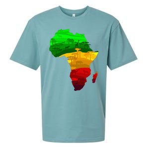 Africa Map Green Yellow Red Proud African Pride Juneteenth Sueded Cloud Jersey T-Shirt