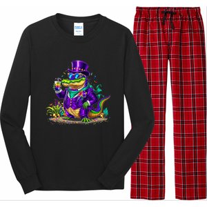 Alligator Mardi Gras Carnival Outfit For Males And Females Long Sleeve Pajama Set