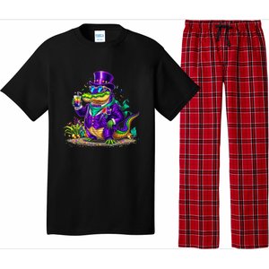 Alligator Mardi Gras Carnival Outfit For Males And Females Pajama Set