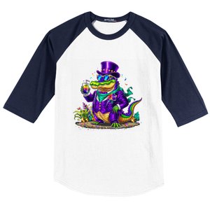 Alligator Mardi Gras Carnival Outfit For Males And Females Baseball Sleeve Shirt