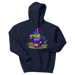 Alligator Mardi Gras Carnival Outfit For Males And Females Kids Hoodie