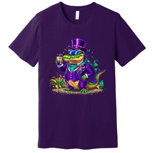 Alligator Mardi Gras Carnival Outfit For Males And Females Premium T-Shirt