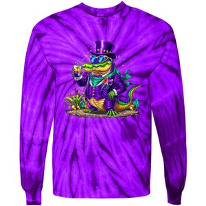 Alligator Mardi Gras Carnival Outfit For Males And Females Tie-Dye Long Sleeve Shirt