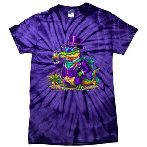 Alligator Mardi Gras Carnival Outfit For Males And Females Tie-Dye T-Shirt