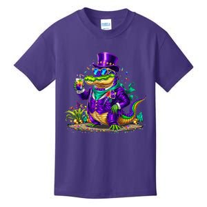 Alligator Mardi Gras Carnival Outfit For Males And Females Kids T-Shirt