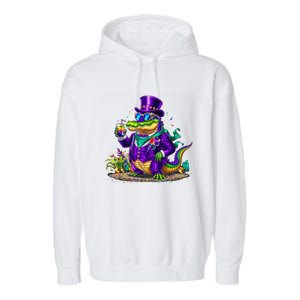 Alligator Mardi Gras Carnival Outfit For Males And Females Garment-Dyed Fleece Hoodie