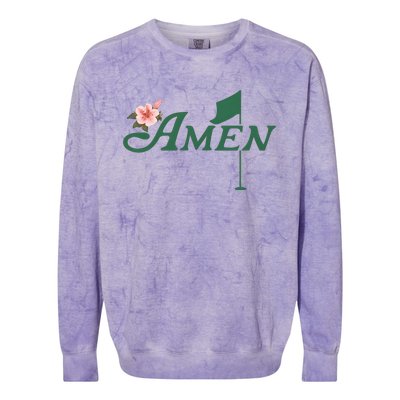 Amen Masters Golf Golfer Lover Team Colorblast Crewneck Sweatshirt