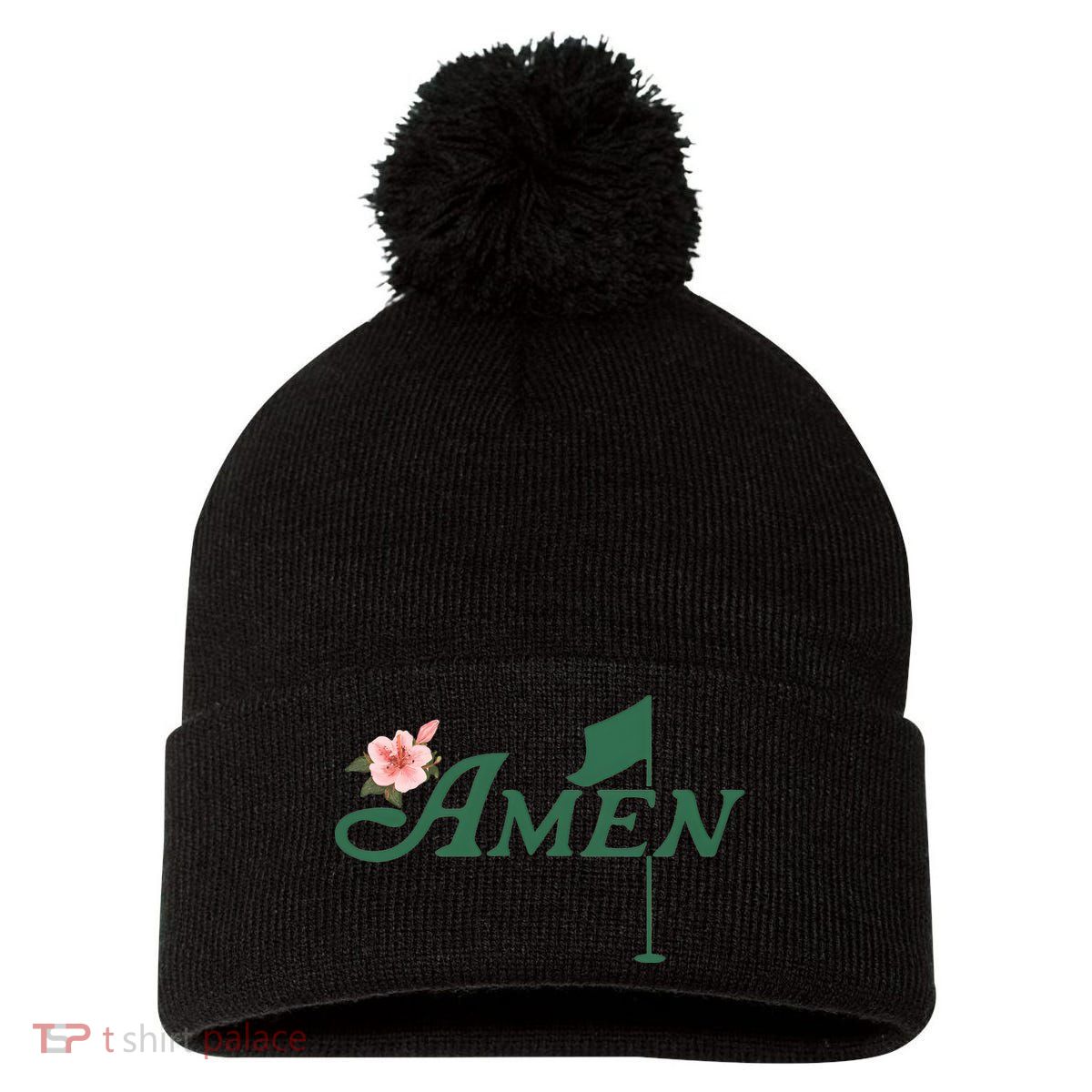 Amen Masters Golf Golfer Lover Team Pom Pom 12in Knit Beanie