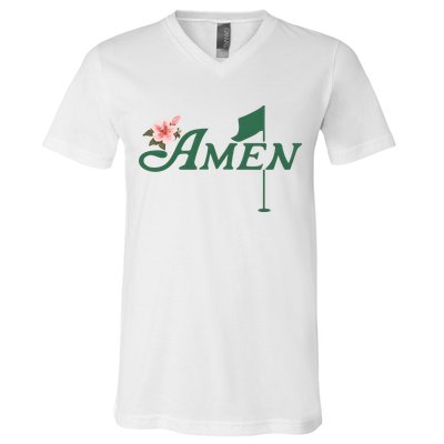 Amen Masters Golf Golfer Lover Team V-Neck T-Shirt