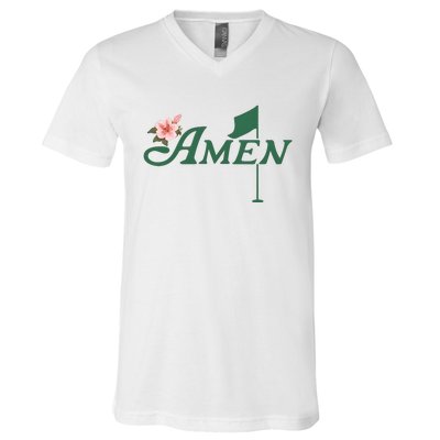 Amen Masters Golf Golfer Lover Team V-Neck T-Shirt