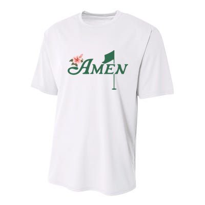 Amen Masters Golf Golfer Lover Team Youth Performance Sprint T-Shirt
