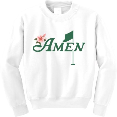 Amen Masters Golf Golfer Lover Team Kids Sweatshirt