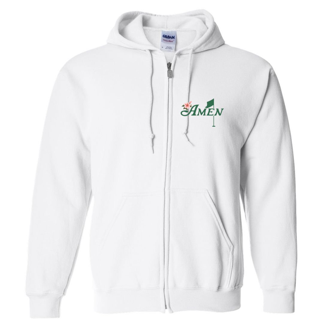 Amen Masters Golf Golfer Lover Team Full Zip Hoodie