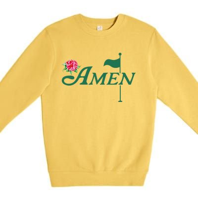 Amen Master Golf Azalea Tournament Pink Golfing Girl Flower Premium Crewneck Sweatshirt