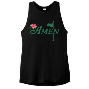 Amen Master Golf Azalea Tournament Pink Golfing Girl Flower Ladies PosiCharge Tri-Blend Wicking Tank