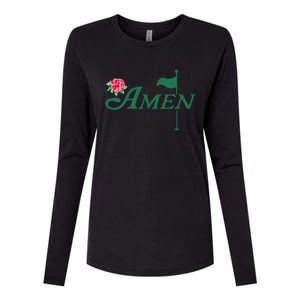 Amen Master Golf Azalea Tournament Pink Golfing Girl Flower Womens Cotton Relaxed Long Sleeve T-Shirt