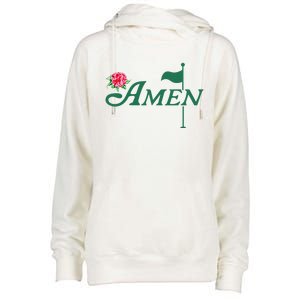 Amen Master Golf Azalea Tournament Pink Golfing Girl Flower Womens Funnel Neck Pullover Hood