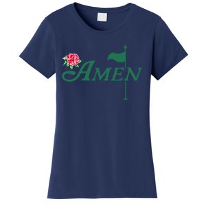 Amen Master Golf Azalea Tournament Pink Golfing Girl Flower Women's T-Shirt