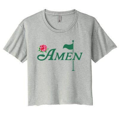 Amen Master Golf Azalea Tournament Pink Golfing Girl Flower Women's Crop Top Tee