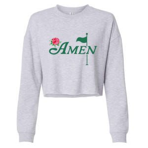 Amen Master Golf Azalea Tournament Pink Golfing Girl Flower Cropped Pullover Crew