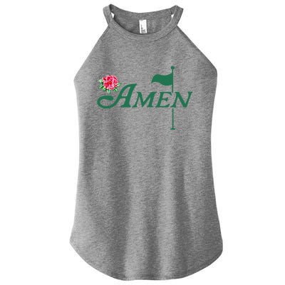 Amen Master Golf Azalea Tournament Pink Golfing Girl Flower Women’s Perfect Tri Rocker Tank