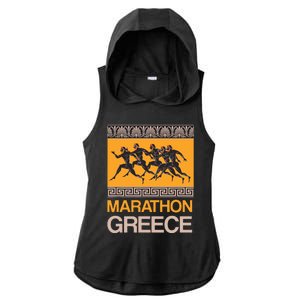 Athens Marathon Greece Ladies PosiCharge Tri-Blend Wicking Draft Hoodie Tank