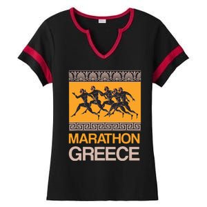 Athens Marathon Greece Ladies Halftime Notch Neck Tee