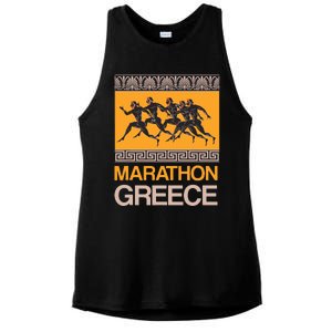 Athens Marathon Greece Ladies PosiCharge Tri-Blend Wicking Tank