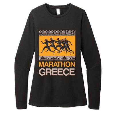 Athens Marathon Greece Womens CVC Long Sleeve Shirt