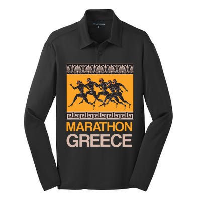 Athens Marathon Greece Silk Touch Performance Long Sleeve Polo