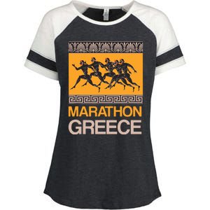 Athens Marathon Greece Enza Ladies Jersey Colorblock Tee