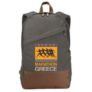 Athens Marathon Greece Cotton Canvas Backpack