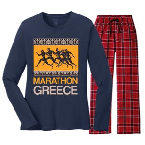 Athens Marathon Greece Women's Long Sleeve Flannel Pajama Set 