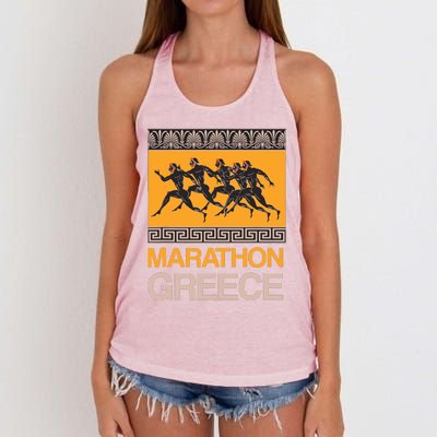 Athens Marathon Greece Women's Knotted Racerback Tank