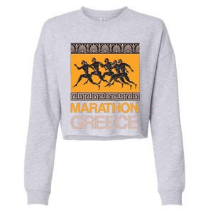 Athens Marathon Greece Cropped Pullover Crew