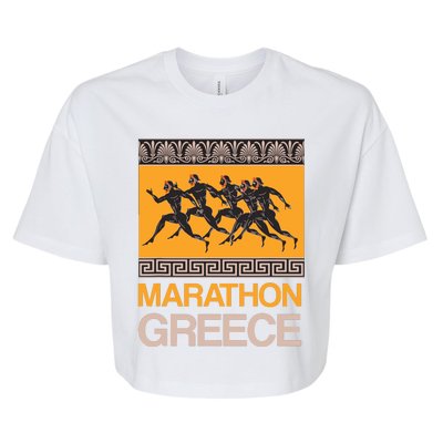 Athens Marathon Greece Bella+Canvas Jersey Crop Tee