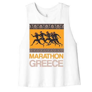 Athens Marathon Greece Women's Racerback Cropped Tank