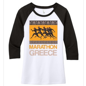 Athens Marathon Greece Women's Tri-Blend 3/4-Sleeve Raglan Shirt