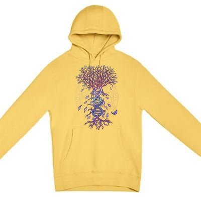 Abstract Madala Geometric Dna Tree Life Gift Esoteric Geometry Gift Premium Pullover Hoodie