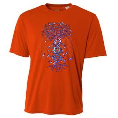 Abstract Madala Geometric Dna Tree Life Gift Esoteric Geometry Gift Cooling Performance Crew T-Shirt