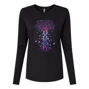 Abstract Madala Geometric Dna Tree Life Gift Esoteric Geometry Gift Womens Cotton Relaxed Long Sleeve T-Shirt