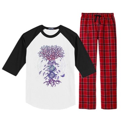 Abstract Madala Geometric Dna Tree Life Gift Esoteric Geometry Gift Raglan Sleeve Pajama Set