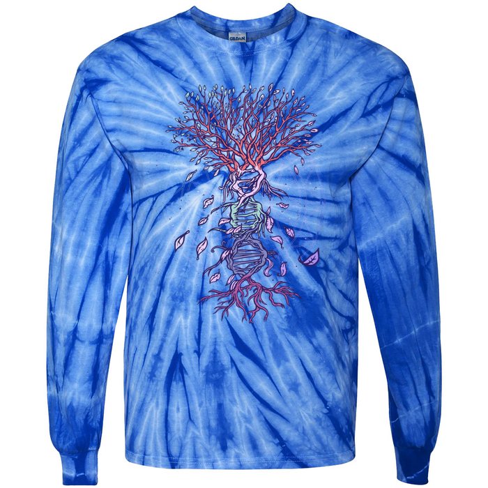 Abstract Madala Geometric Dna Tree Life Gift Esoteric Geometry Gift Tie-Dye Long Sleeve Shirt